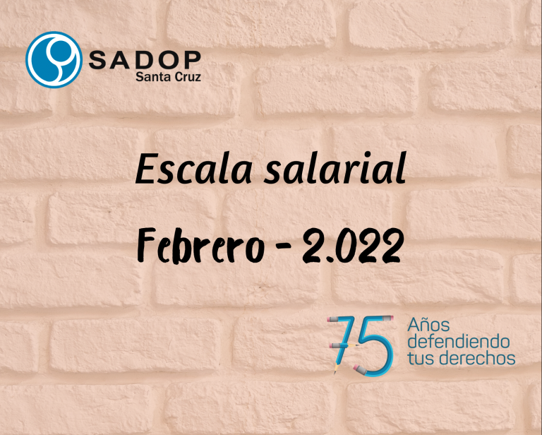 Nuevas Escalas Salariales Sadop Santa Cruz